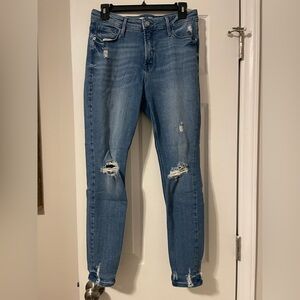 Old Navy Women's Distressed Skinny Jeans - Blue